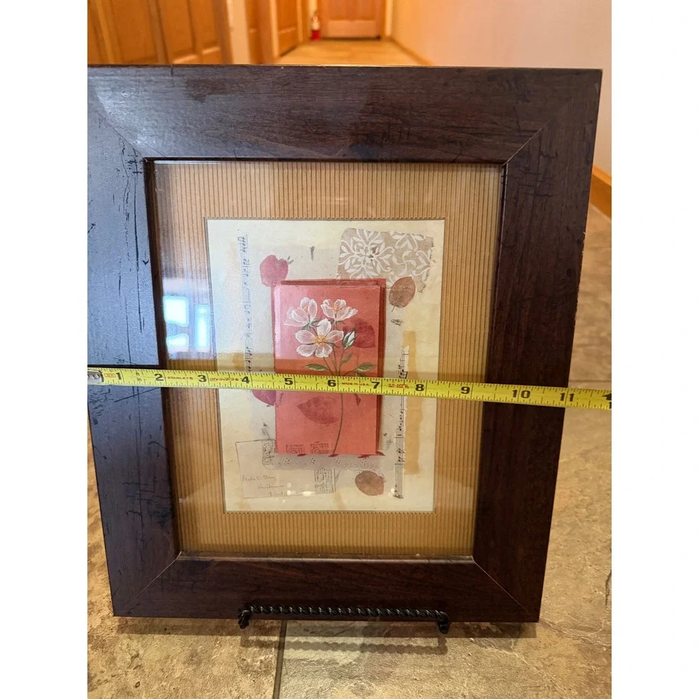 Maxine Collins Prelude Floral Framed Collage Art Target 2001 Botanical 11x13